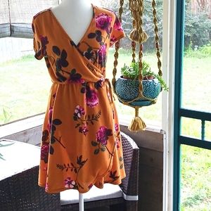 Derek Heart juniors L autumn floral dress/ tunic